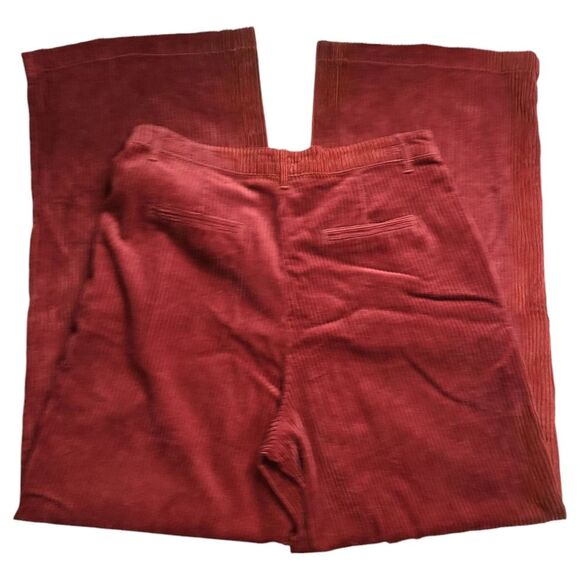 Forever 21 Bohemian Size Large Reddish Brown High-Rise Wide-Leg Corduroy Pants - Picture 6 of 12
